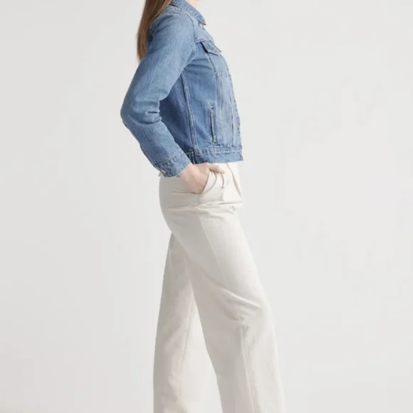 Quince Women's 100% Organic Cotton Jean Denim Jacket Indigo Blue Medium - Picture 3 of 15